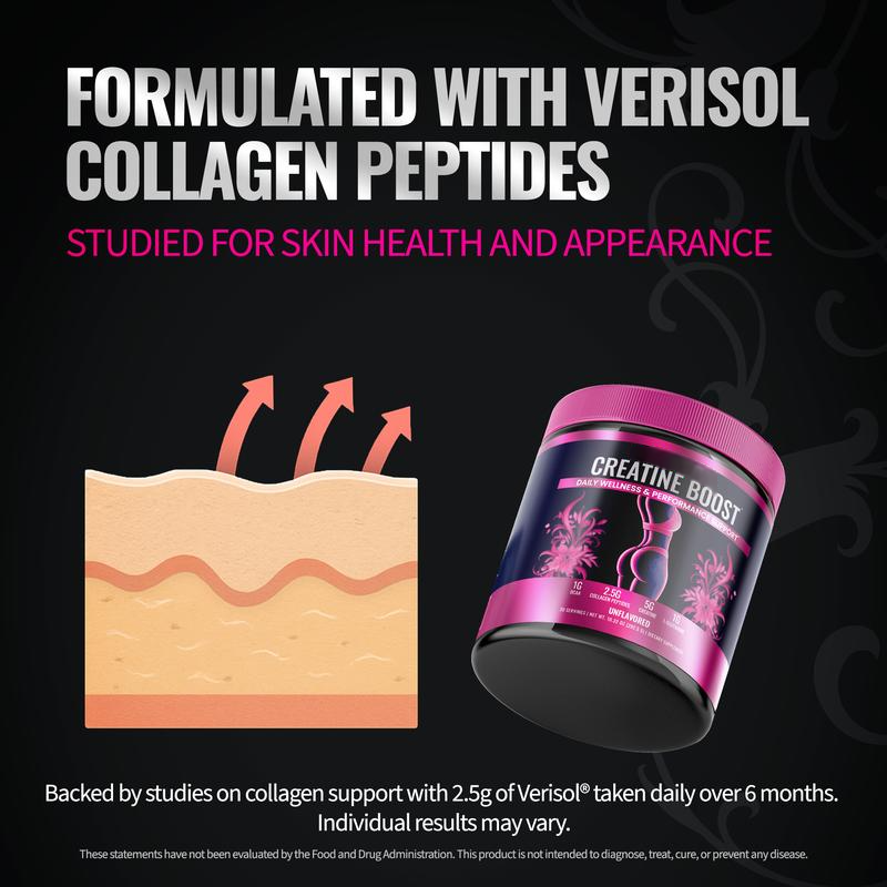 Creatine for Women Booty Builder Supplement – Build Strength, Support Skin Glow & Hair Heath, Recover Faster | 30 Servings (292.5g)