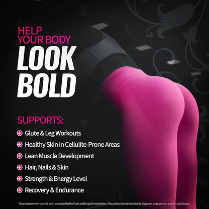 Creatine for Women Booty Builder Supplement – Build Strength, Support Skin Glow & Hair Heath, Recover Faster | 30 Servings (292.5g)