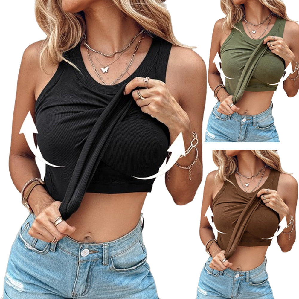 Built-in Bra Tank Top Ribbed Racerback Tops Women Going Out Tops Everyday Basic Tanks Padded Tops